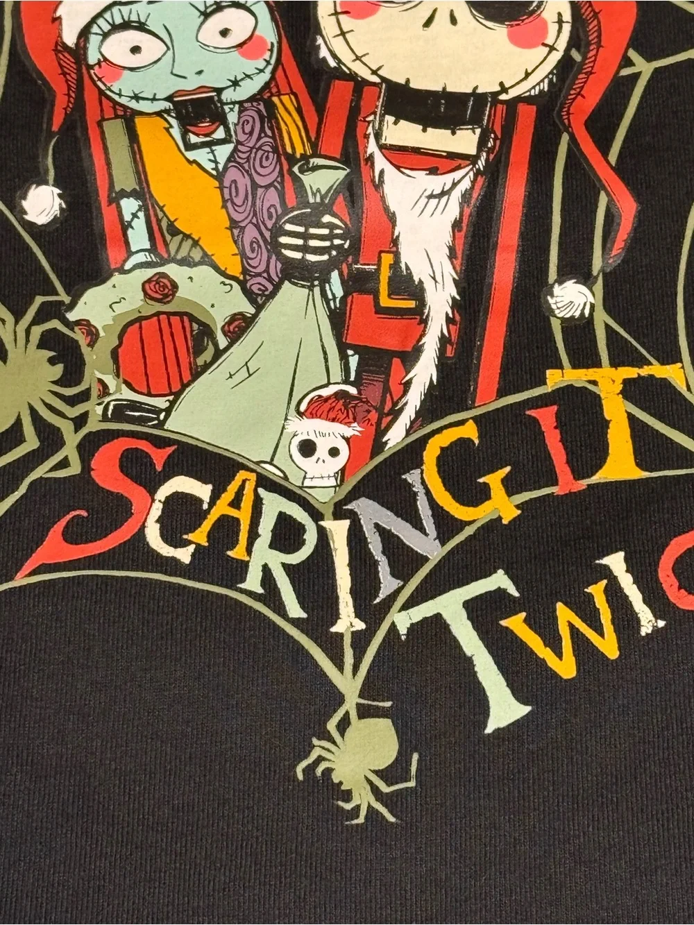 Disney Tim Burton Nightmare Before Christmas  Kids Tee with Jack & Sally